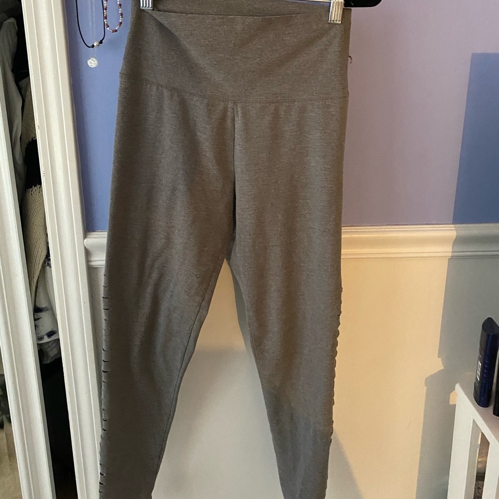 Heather Gray AE Aerie Leg Slit Leggings